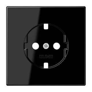 Jung Abdeckung für SCHUKO®-Steckdosen, Duroplast, Serie LS, schwarz LS1520PLSW