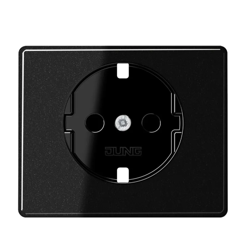 Jung Abdeckung für SCHUKO®-Steckdosen, SAFETY+, Serie SL, schwarz SL520KISWPL