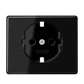 Jung Abdeckung für SCHUKO®-Steckdosen, SAFETY+, Serie SL, schwarz SL520KISWPL