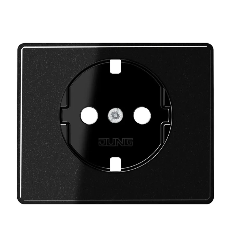 Jung Abdeckung für SCHUKO®-Steckdosen, Aluminium lackiert, Serie SL, schwarz SL520SWPL