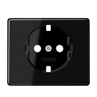 Jung Abdeckung für SCHUKO®-Steckdosen, Aluminium lackiert, Serie SL, schwarz SL520SWPL