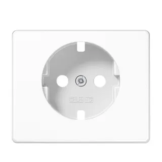 Jung Abdeckung für SCHUKO®-Steckdosen, Aluminium lackiert, Serie SL, alpinweiß SL520WWPL