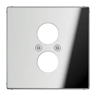 Jung Abdeckung für 2 Rundsteckverbinder bis 18,5 mm ?, Metall verchromt, Serie LS, glanzchrom GCR2962-2