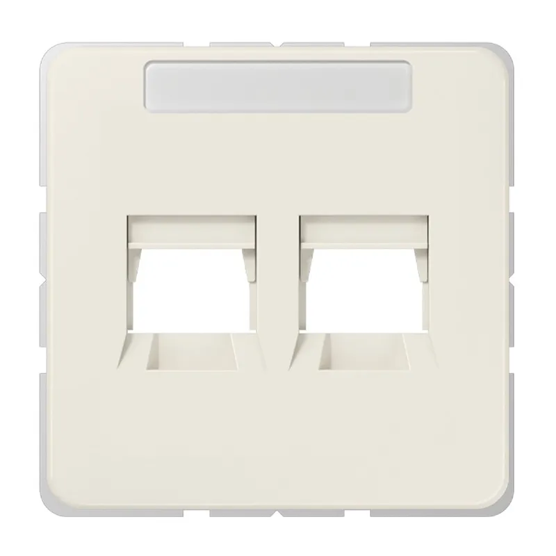 Jung Abdeckung (gerastet) für Modular-Jack-Steckbuchsen 2fach, Serie CD, weiß 569-25WE