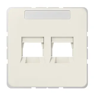 Jung Abdeckung (gerastet) für Modular-Jack-Steckbuchsen 2fach, Serie CD, weiß 569-25WE