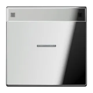 Jung Wippe 1fach mit Lichtleiter, mit Schriftfeld, Metall verchromt, Serie LS, glanzchrom GCR2990NAKO5