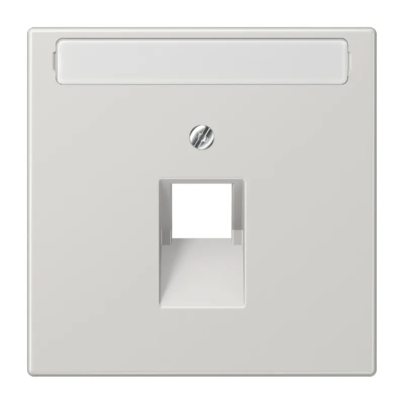 Jung Abdeckung für IAE/UAE-Anschlussdosen 1 x 8-polig, mit Schriftfeld, Thermoplast, Serie LS, lichtgrau LS969-1NAUALG
