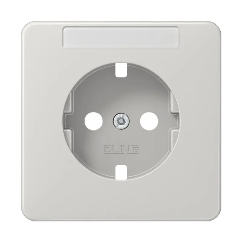 Jung Zentralplatte für SCHUKO®-Steckdosen mit Schriftfeld, Duroplast, Serie CD, lichtgrau CD520NALGPL