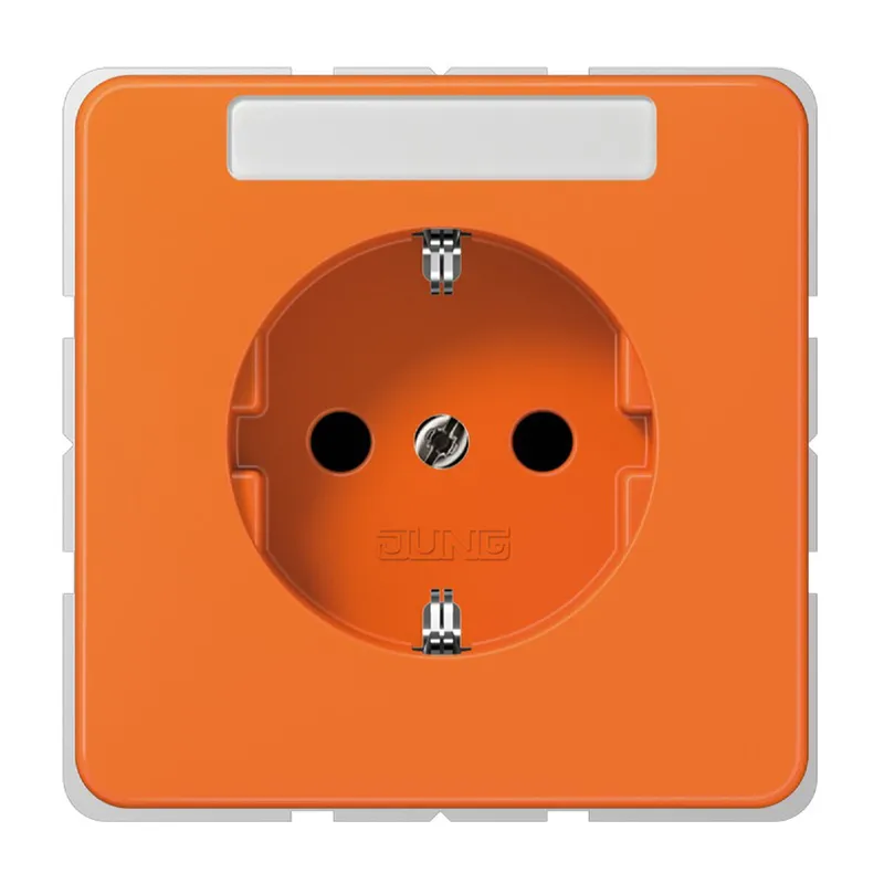 Jung Zentralplatte für SCHUKO®-Steckdosen mit Schriftfeld, Serie CD, orange (für ZSV) CD520NAOPL