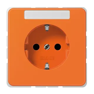 Jung Zentralplatte für SCHUKO®-Steckdosen mit Schriftfeld, Serie CD, orange (für ZSV) CD520NAOPL