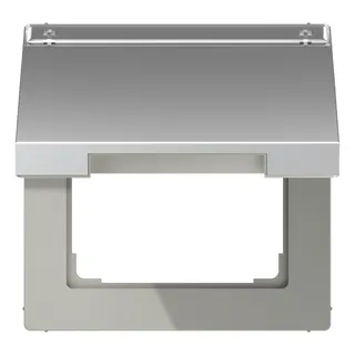 Jung Klappdeckel mit Rückstellfeder, mit Schriftfeld, Serie LS, Aluminium AL2990NAKL