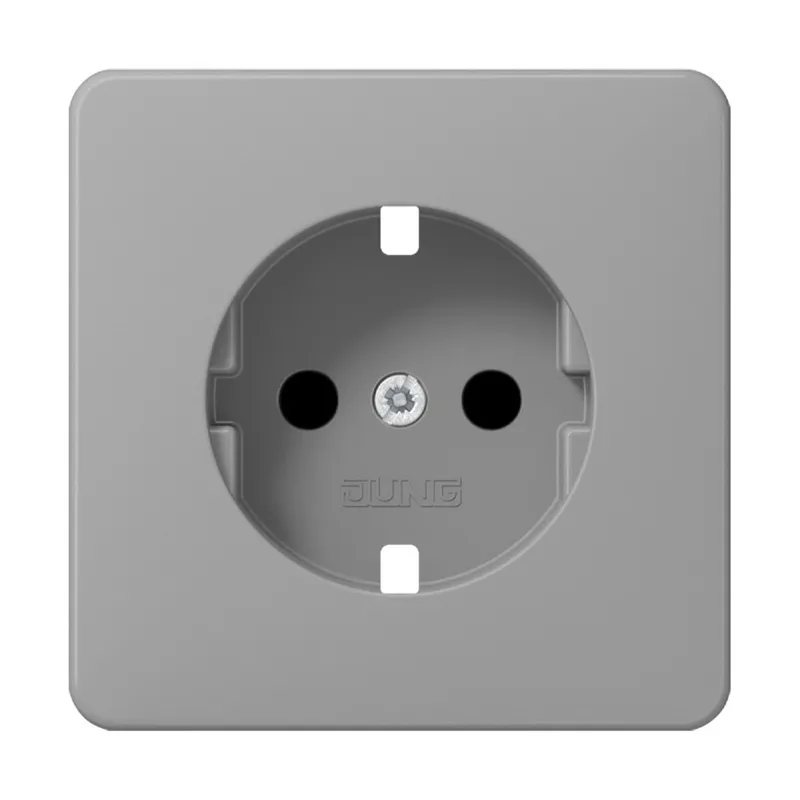 Jung Abdeckung für SCHUKO®-Steckdosen, SAFETY+, Serie CD, grau CD520KIBFGRPL
