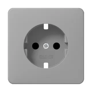 Jung Abdeckung für SCHUKO®-Steckdosen, SAFETY+, Serie CD, grau CD520KIBFGRPL