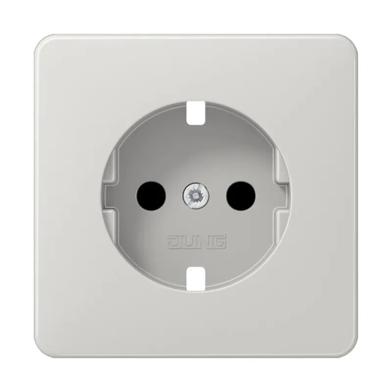 Jung Abdeckung für SCHUKO®-Steckdosen, SAFETY+, Thermoplast, Serie CD, lichtgrau CD520KIBFLGPL