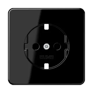 Jung Abdeckung für SCHUKO®-Steckdosen, SAFETY+, Thermoplast, Serie CD, schwarz CD520KIBFSWPL