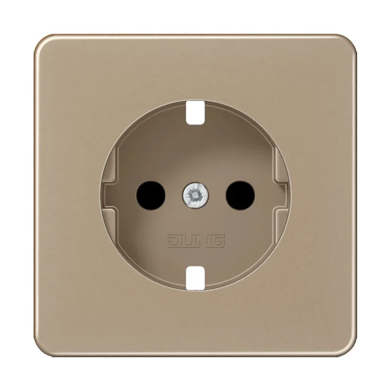 Jung Abdeckung für SCHUKO®-Steckdosen, SAFETY+, Aluminium eloxiert, Serie CD, gold-bronze CD520KIGBPL