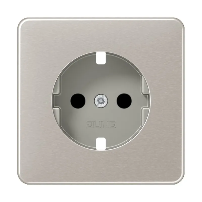 Jung Abdeckung für SCHUKO®-Steckdosen, SAFETY+, Aluminium eloxiert, Serie CD, platin CD520KIPTPL