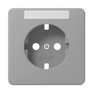 Jung Zentralplatte für SCHUKO®-Steckdosen mit Schriftfeld, Duroplast, Serie CD, grau CD1520NAPLGR