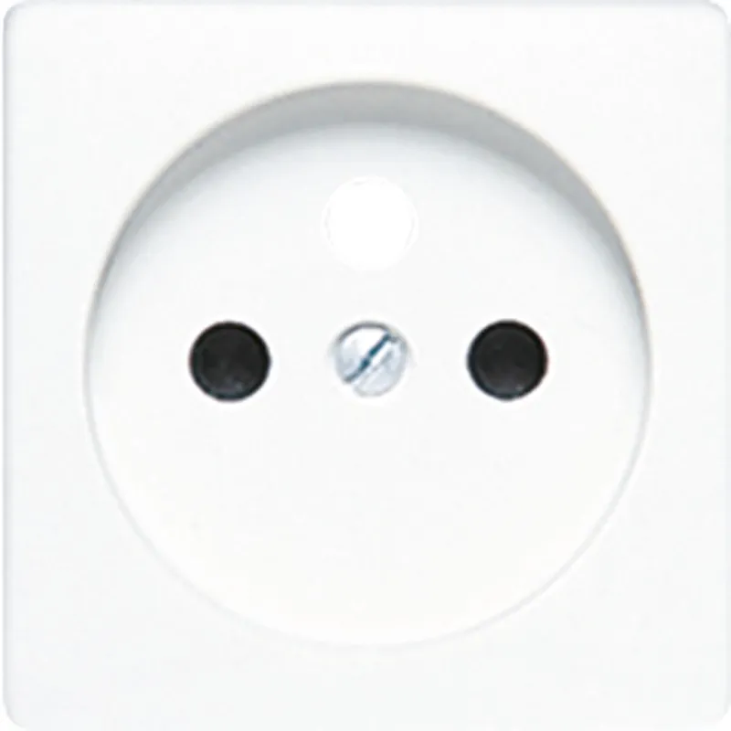 Jung Zentralplatte für Steckdoseneinsatz, französisch/belgisches System, Duroplast, 50 x 50 mm, alpinweiß 121FKIWWPL-1