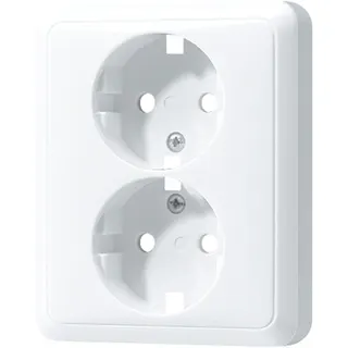 Jung Zentralplatte für SCHUKO®-Zweifach-Steckdosen, Serie CD, alpinweiß CD5020WWPL