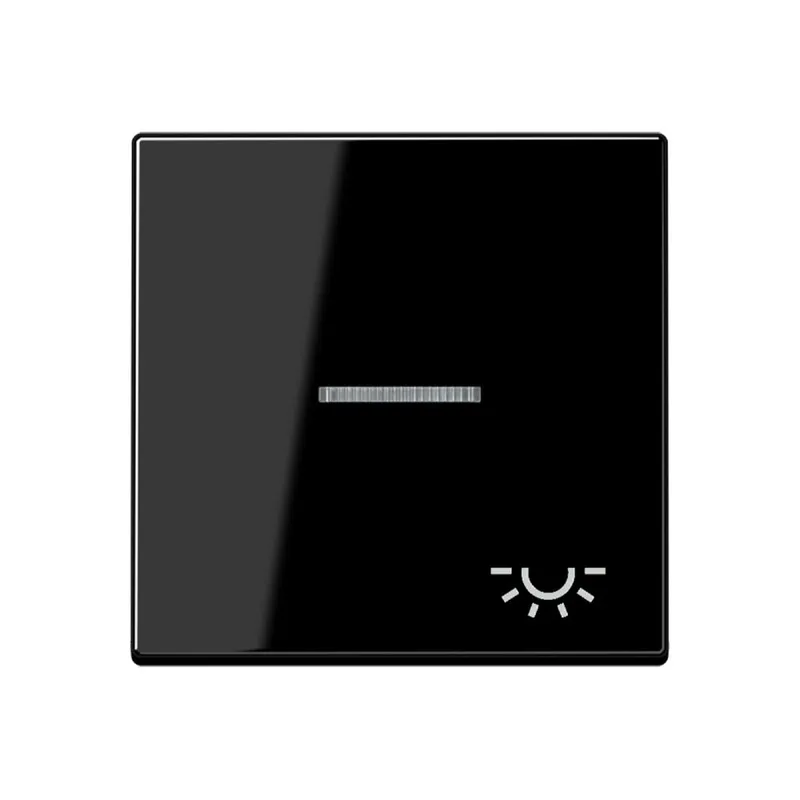 Jung Wippe 1fach mit Lichtleiter, Symbol Licht, Duroplast, Serie A, schwarz A590KO5LSW