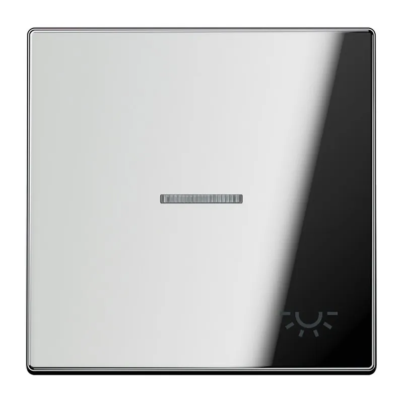 Jung Wippe 1fach mit Lichtleiter, Symbol Licht, Metall verchromt, Serie LS, glanzchrom GCR2990KO5L