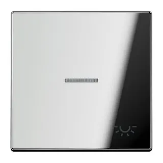 Jung Wippe 1fach mit Lichtleiter, Symbol Licht, Metall verchromt, Serie LS, glanzchrom GCR2990KO5L
