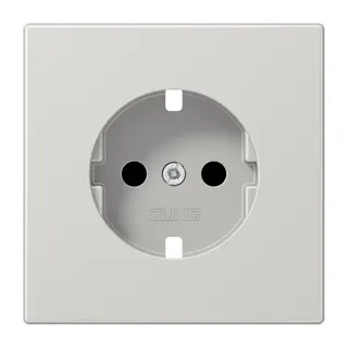 Jung Abdeckung für SCHUKO®-Steckdosen, SAFETY+, Duroplast, Serie LS, lichtgrau LS1520KIPLLG