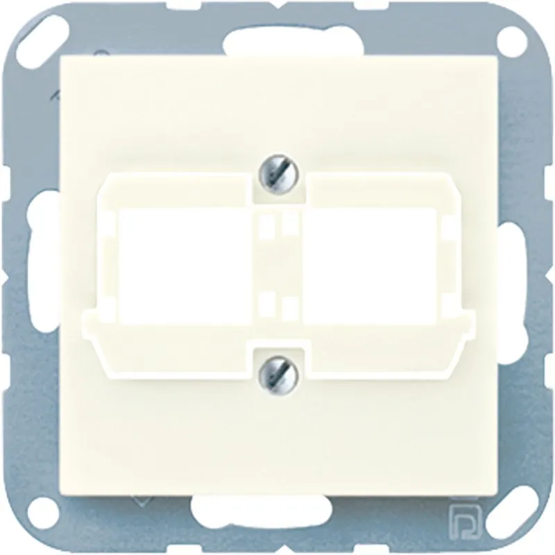 Jung Abdeckung für Modular-Jack-Steckbuchsen 2fach, Reichle + De Massari, ohne Schriftfeld, Duroplast, Serie AS, weiß A569-21ACS