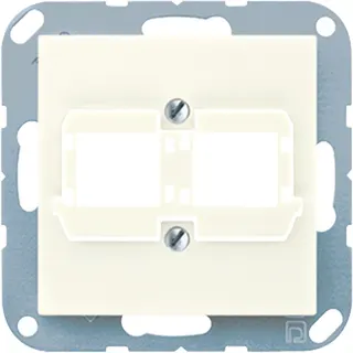Jung Abdeckung für Modular-Jack-Steckbuchsen 2fach, Reichle + De Massari, ohne Schriftfeld, Duroplast, Serie AS, weiß A569-21ACS