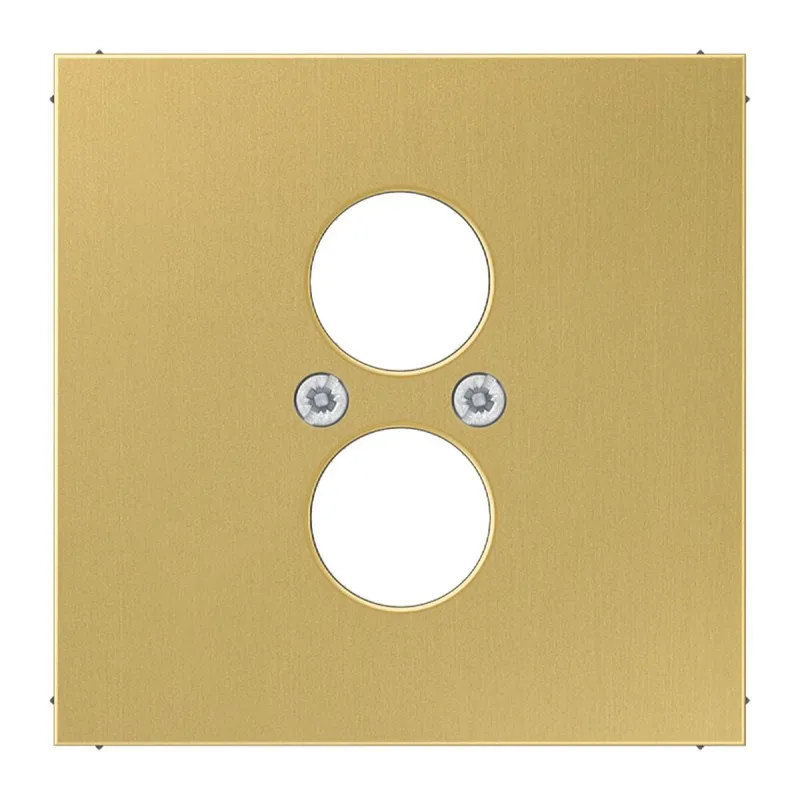 Jung Abdeckung für 2 Rundsteckverbinder bis 18,5 mm ?, Messing, Serie LS, Messing classic ME2962-2C