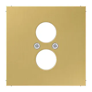 Jung Abdeckung für 2 Rundsteckverbinder bis 18,5 mm ?, Messing, Serie LS, Messing classic ME2962-2C