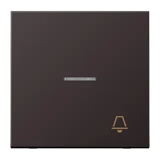 Jung Wippe 1fach mit Lichtleiter, Symbol Klingel, Aluminium lackiert, Serie LS, dark (lackiertes Aluminium) AL2990KO5KD