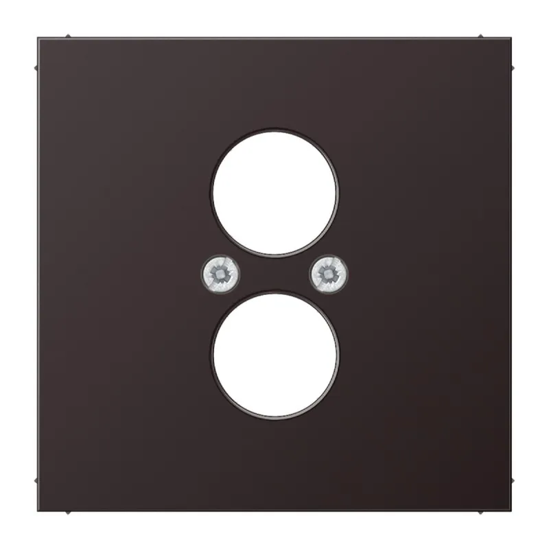 Jung Abdeckung für 2 Rundsteckverbinder bis 18,5 mm ?, Aluminium lackiert, Serie LS, dark (lackiertes Aluminium) AL2962-2D