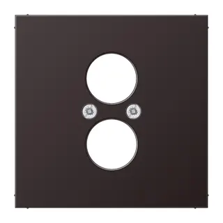 Jung Abdeckung für 2 Rundsteckverbinder bis 18,5 mm ?, Aluminium lackiert, Serie LS, dark (lackiertes Aluminium) AL2962-2D