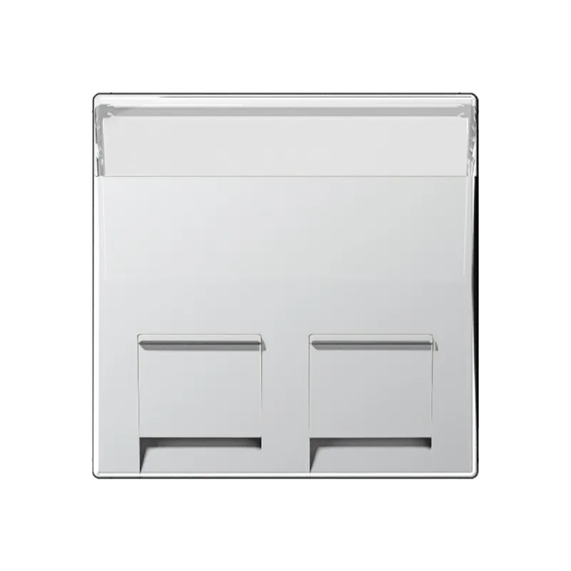 Jung Abdeckung für Montageadapter 30° 2fach, mit Schriftfeld, Thermoplast lackiert, Serie A, aluminium A569-30BFPLAL
