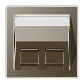 Jung Abdeckung für Montageadapter 30° 2fach, mit Schriftfeld, Thermoplast lackiert, Serie LS, Messing antik ME569-30BFPLATL