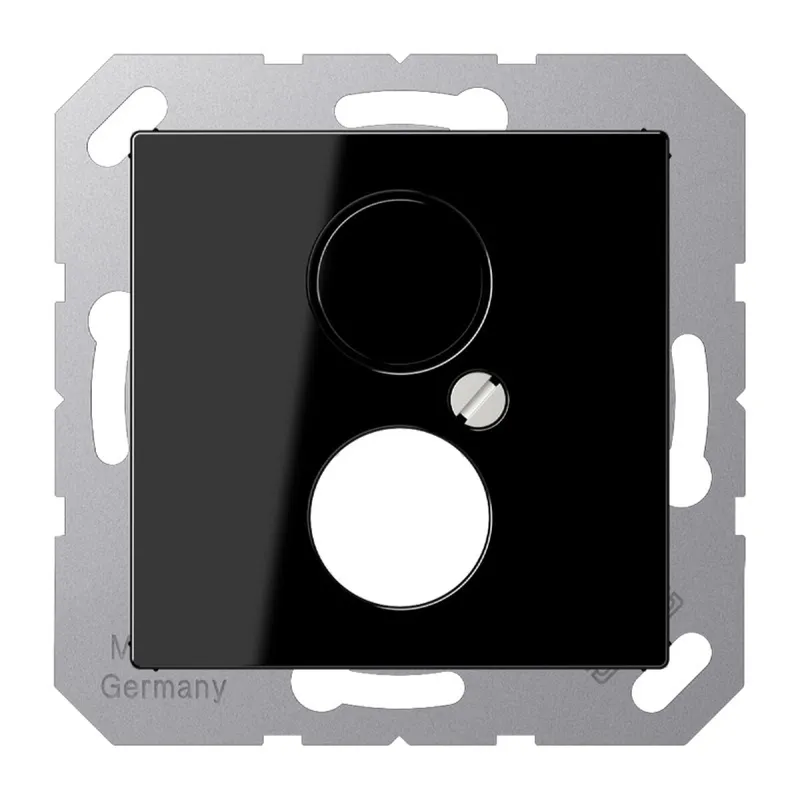 Jung Abdeckung für 1 Rundsteckverbinder bis 18,5 mm ?, Thermoplast, Serie A, schwarz A562-1BFSW