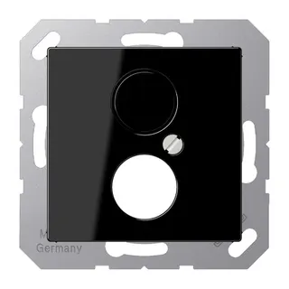 Jung Abdeckung für 1 Rundsteckverbinder bis 18,5 mm ?, Thermoplast, Serie A, schwarz A562-1BFSW