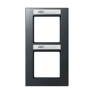 Jung Rahmen 2fach, mit Schriftfeld, senkrechte Montage, Thermoplast lackiert, A CREATION, anthrazit matt AC582BFNAANM