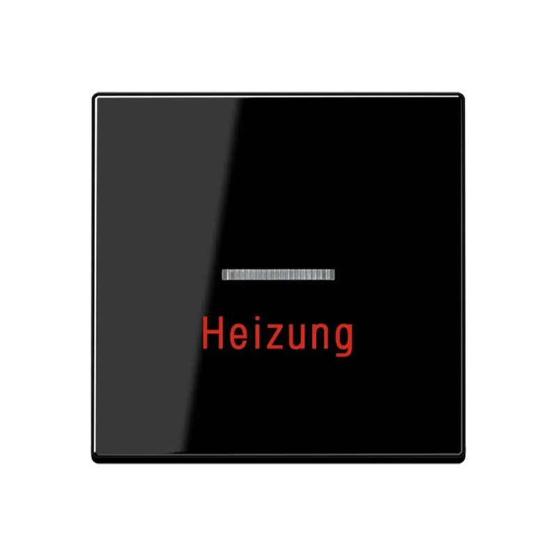 Jung Wippe 1fach mit Lichtleiter, Heizung, Thermoplast, Serie A, schwarz A590BFHSW