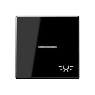 Jung Wippe 1fach mit Lichtleiter, Symbol Licht, Thermoplast, Serie A, schwarz A590BFKO5LSW