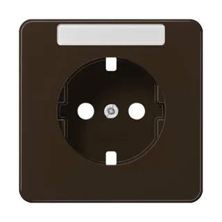 Jung Zentralplatte für SCHUKO®-Steckdosen mit Schriftfeld, Duroplast, Serie CD, braun CD1520NAPLBR