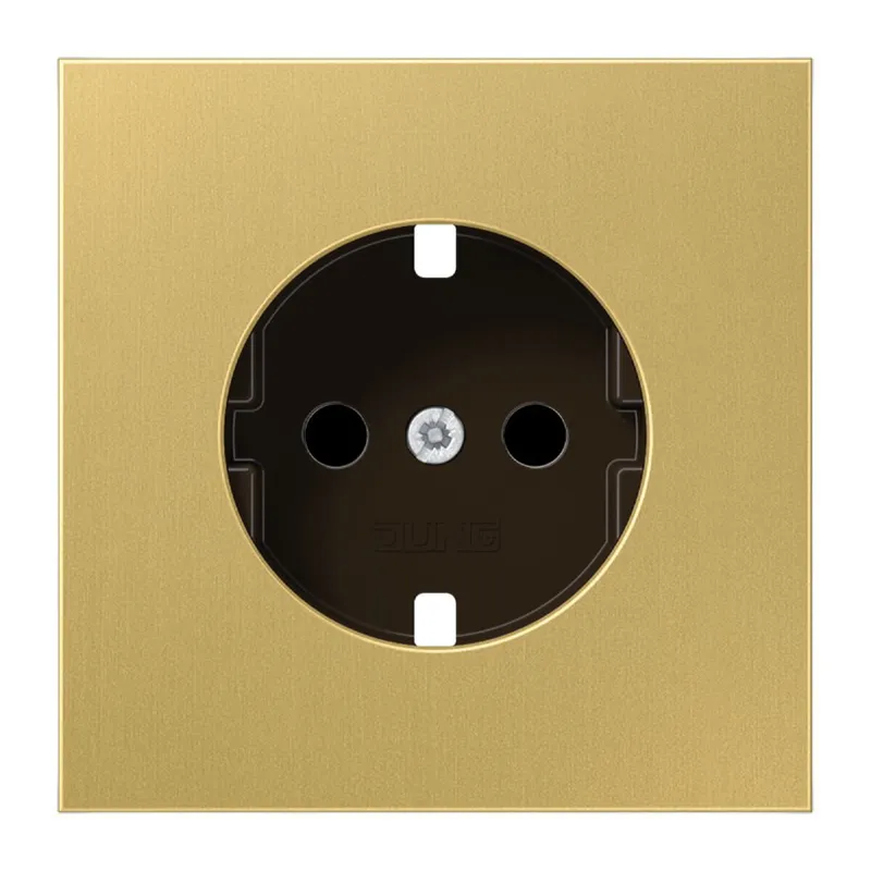 Jung Abdeckung für SCHUKO®-Steckdosen, SAFETY+, Messing, Serie LS, Messing classic ME2520KICPL