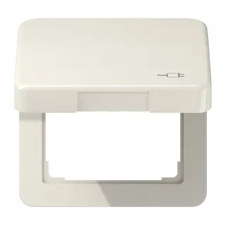 Jung Klappdeckel, mit Symbol Stecker, Thermoplast, Serie CD, weiß CD590KLSOC