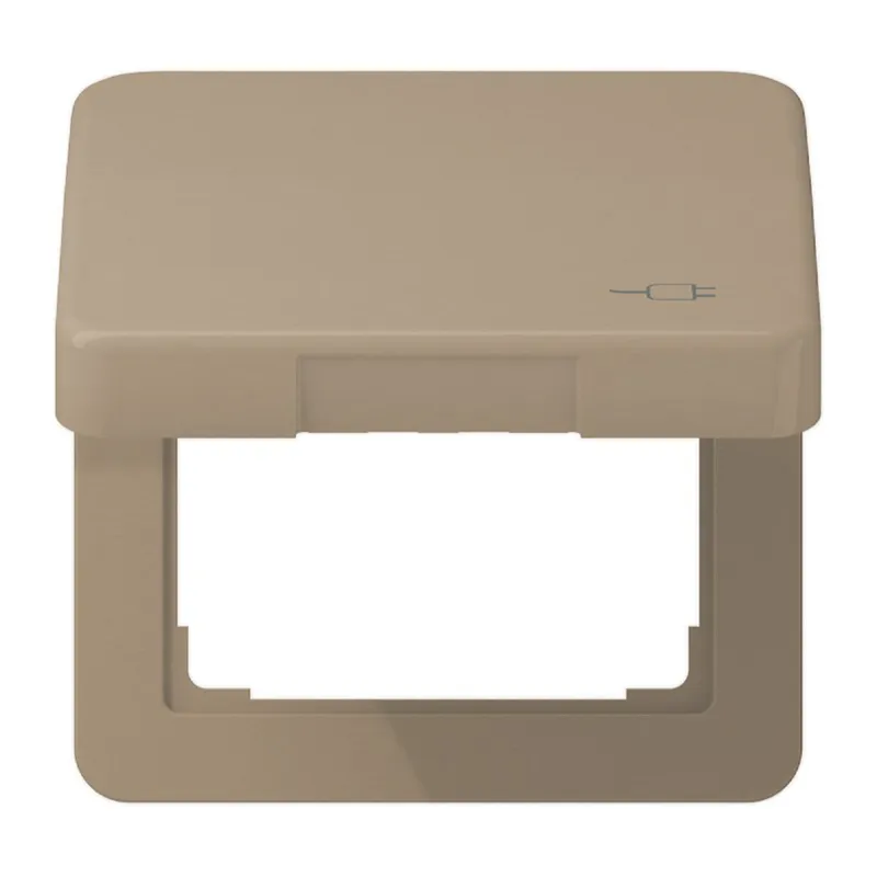 Jung Klappdeckel, mit Symbol Stecker, Aluminium eloxiert, Serie CD, gold-bronze CD590KLSOCGB