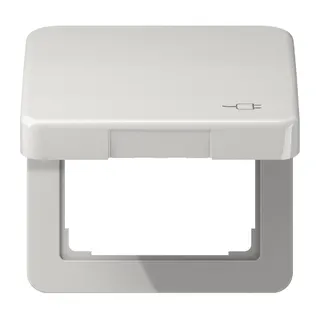 Jung Klappdeckel, mit Symbol Stecker, Thermoplast, Serie CD, lichtgrau CD590KLSOCLG