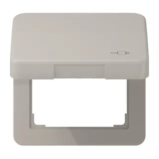 Jung Klappdeckel, mit Symbol Stecker, Aluminium eloxiert, Serie CD, platin CD590KLSOCPT