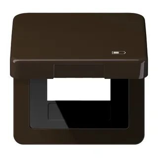 Jung Klappdeckel inklusive Zentralplatte, Symbol Charger, Serie CD, braun CD590KLUSBBR