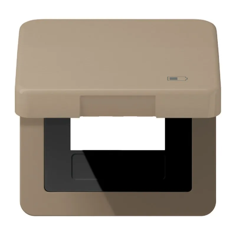 Jung Klappdeckel inklusive Zentralplatte, Symbol Charger, Serie CD, gold-bronze CD590KLUSBGB